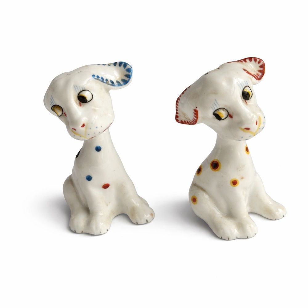 Vintage Ceramic Dalmatian Figurines Salt & Pepper Shakers